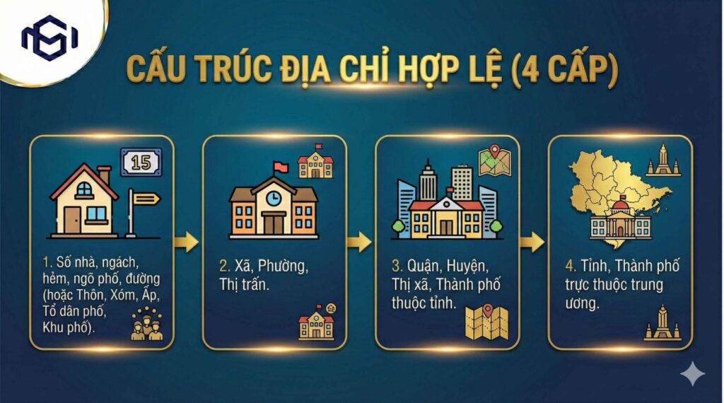 Cấu trúc địa chỉ hợp lệ (4 Cấp)