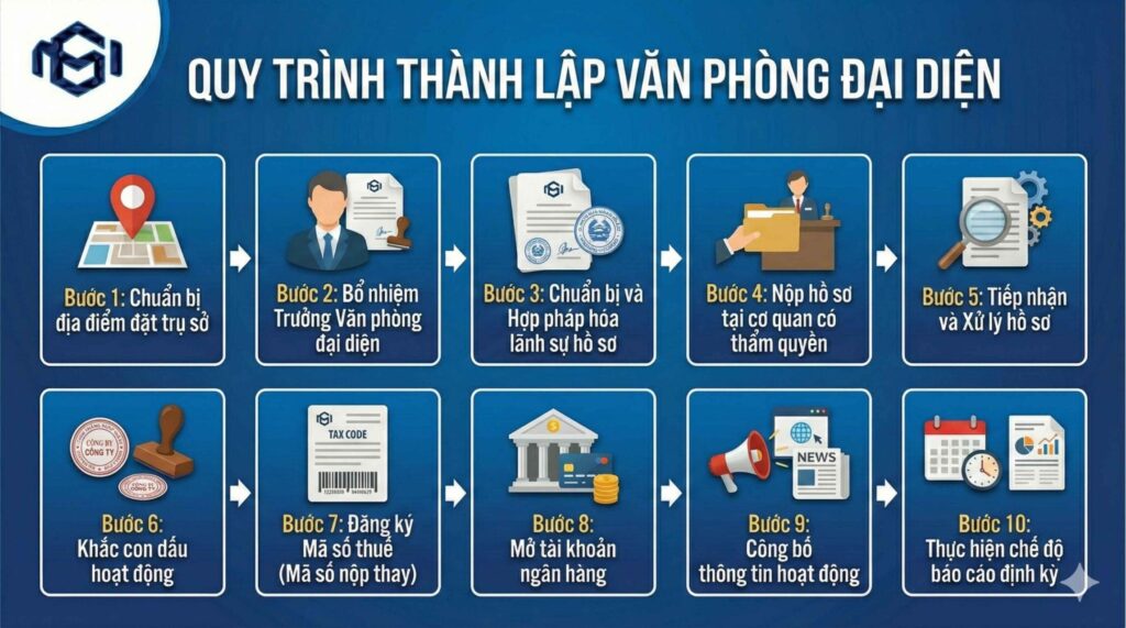 Quy trình và Thủ tục thành lập Văn phòng đại diện