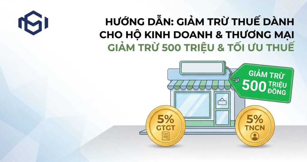 Cập nhật chính sách ưu đãi giảm trừ thuế lên đến 500 triệu đồng dành cho hộ kinh doanh thương mại. Chi tiết cách tính mức thuế suất 5% GTGT và 5% TNCN.
